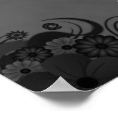 Schwarz/Grau Goth Hochzeit 13 Tischkarten Poster (Ecke)