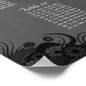 Schwarz/Grau Goth Hochzeit 14 Tafelsitzdiagramm Poster (Ecke)