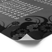 Schwarz/Grau Goth Hochzeit 16 Tischkarten Poster (Ecke)