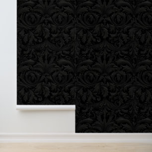 Schwarz Grau Gothic Jacquard-Gotische Bettwäsche D Tapete