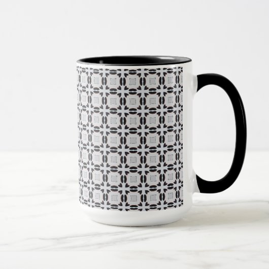 Schwarz-Grau-Graphic-Pattern-Tasse Tasse (Rechts)