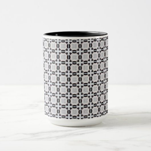 Schwarz-Grau-Graphic-Pattern-Tasse Tasse (Zentrum)