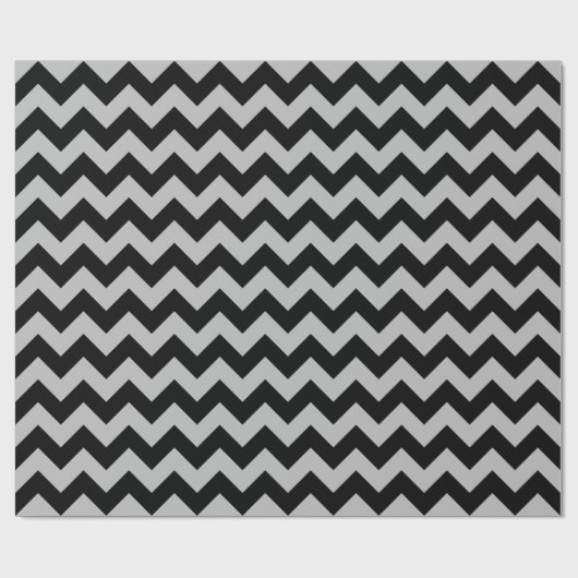 Schwarz-Grau-großes Zickzack Schleifpapier Geschenkpapier (Flach)