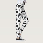 Schwarz-Grau Halloween Ikonenmuster Leggings (Rechts)