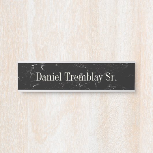 Schwarz-Grau-Hängeklammer Name Plate Türschild (Vorderseite )