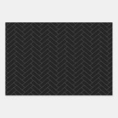 Schwarz-Grau-Herringbone-Muster Geschenkpapier Set (Vorderseite 3)
