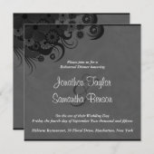 Schwarz-Grau-Hochzeit-Probe-Dinner lädt ein Einladung (Vorne/Hinten)