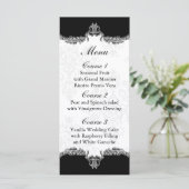 Schwarz-Grau-Hochzeitsmenü Menükarte (Stehend Vorderseite)
