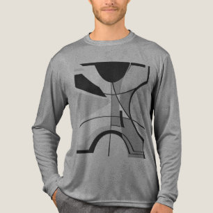 Schwarz-Grau-Holzkohle-Swirbeln großer MCM-Look De Tri-Blend Shirt