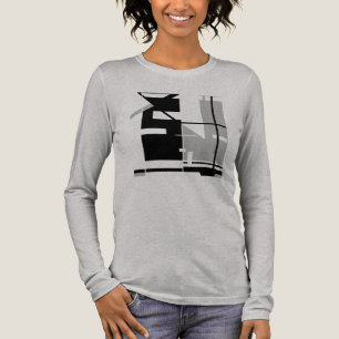 Schwarz-Grau-Jagged Geometric Abstrakt Art MCM Loo Tri-Blend Shirt