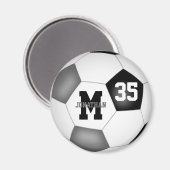 Schwarz-Grau-Jungs-Mädchen Fußball-Mannschaftsfarb Magnet (Vorderseite/Rückseite)