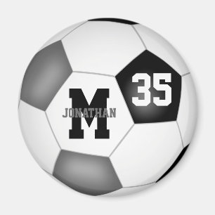 Schwarz-Grau-Jungs-Mädchen Fußball-Mannschaftsfarb Magnet