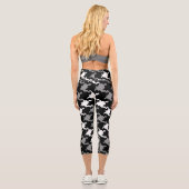 Schwarz/Grau Kariert Capri Leggings (Rückseite)
