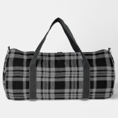 Schwarz Grau Kariert Sport Reise  Duffle Bag (Vorderseite)