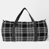 Schwarz Grau Kariert Sport Reise  Duffle Bag (Rückseite)