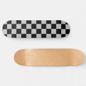 Schwarz/Grau Kariert überprüft Skateboard (Horizontal)