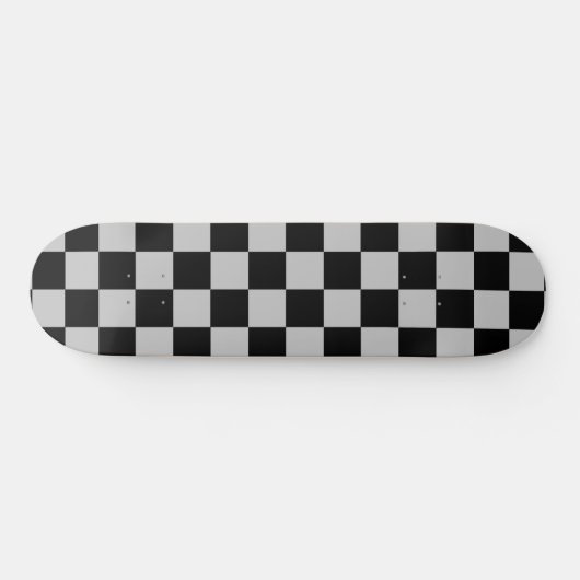 Schwarz/Grau Kariert überprüft Skateboard (Horizontal)