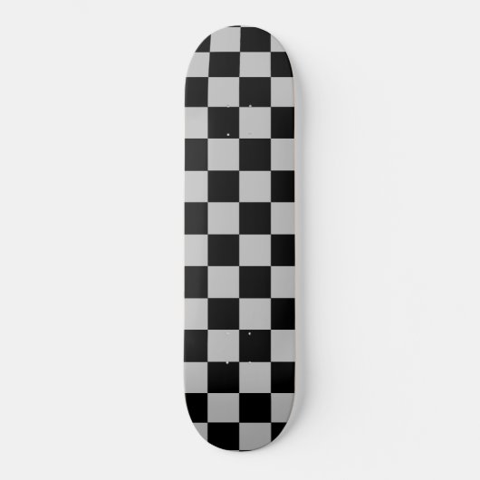Schwarz/Grau Kariert überprüft Skateboard (Vorderseite)