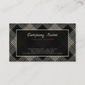 Schwarz-Grau-Kariertes Muster Visitenkarte (Rückseite)