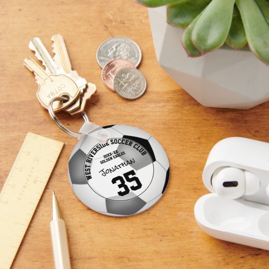 Schwarz-Grau-Kids-Team Farben Fußballclub Schlüsselanhänger (Schreibtisch)