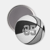 Schwarz-Grau-Kinder Sport Gastgeschenke Basketball Magnet (Vorderseite/Rückseite)