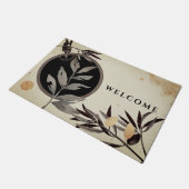 Schwarz & Grau künstlerische Wasserfarbe | Benutze Fußmatte (Schrägansicht)