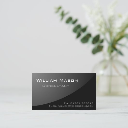 Schwarz-Grau-Kurven - Berufliche Visitenkarte (Stehend Vorderseite)