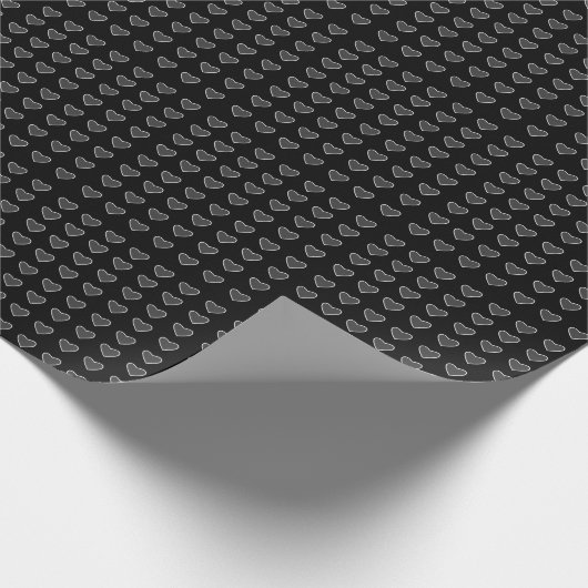 Schwarz-Grau-Liebe Herz Geschenkpapier (Ecke)