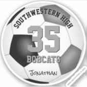 Schwarz-Grau-Mannschaft Farben Jungen Mädchen Fußb Aufkleber (Vorderseite)