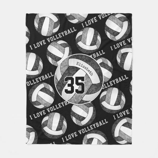 Schwarz-Grau-Mannschaft färbt Mädchen in Liebe Vol Fleecedecke (Vorderseite)