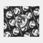 Schwarz-Grau-Mannschaft färbt Mädchen in Liebe Vol Fleecedecke (Vorderseite (Horizontal))