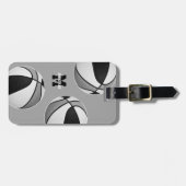 Schwarz-Grau-Mannschaftsfarben Basketball Gepäckanhänger (Vorderseite horizontal)