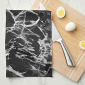 Schwarz-Grau-Marmor Geschirrtuch (Viertel Falte)