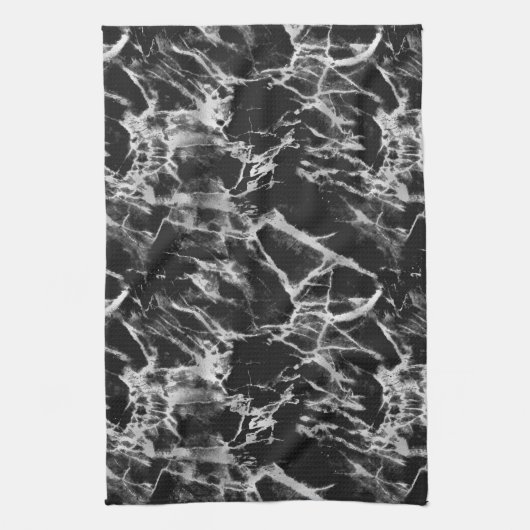 Schwarz-Grau-Marmor Geschirrtuch (Vertikal)