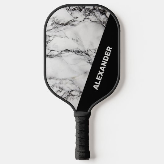 Schwarz-Grau-Marmor Pickleball Schläger (Vorderseite)