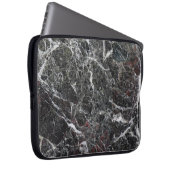 Schwarz-Grau-Marmor-Steinmuster Laptopschutzhülle (Vorne Rechts)