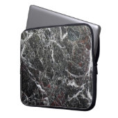 Schwarz-Grau-Marmor-Steinmuster Laptopschutzhülle (Vorderseite Links)