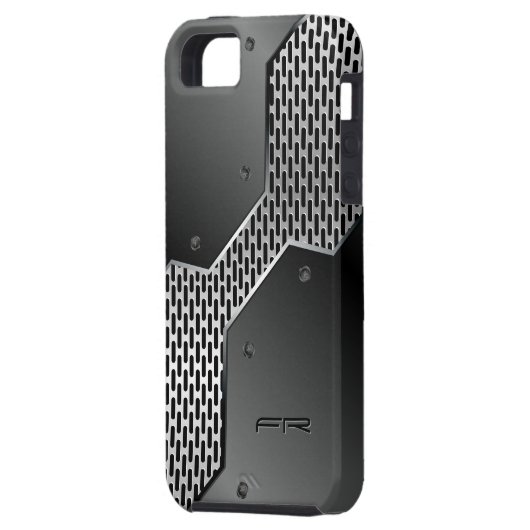 Schwarz/Grau-Metallic-Print Case-Mate iPhone Hülle (Rückseite Links)