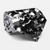 Schwarz-Grau-Mischung mit schwarzem Muster Krawatte (Gerollt)