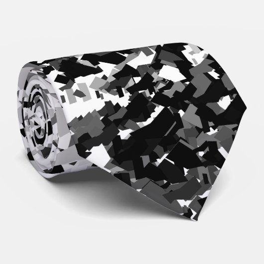 Schwarz-Grau-Mischung mit schwarzem Muster Krawatte (Gerollt)