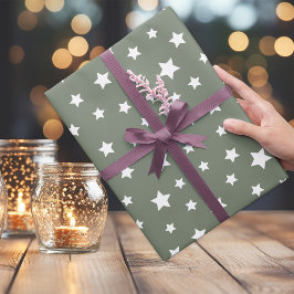 Schwarz-Grau mit Sternmuster Geschenkpapier