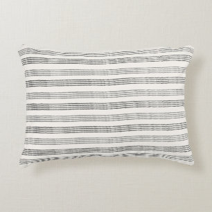 Schwarz Grau Modern Minimalist Streifen Boho  Dekokissen