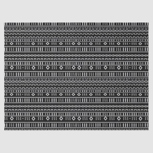 Schwarz-Grau-Modern-Stoff Seidenpapier (Vorderseite)