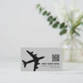 Schwarz-Grau-Moderne KC-135-Flugzeuge Visitenkarte (Stehend Vorderseite)