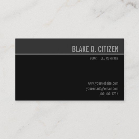 Schwarz/Grau, moderne Visitenkarte (Vorderseite)