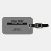 Schwarz Grau Modernes Schlicht Einfaches Minimalis Gepäckanhänger (Vorderseite horizontal)