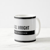 Schwarz Grau Modernes Schlicht Einfaches Minimalis Kaffeetasse (VorderseiteRechts)