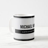 Schwarz Grau Modernes Schlicht Einfaches Minimalis Kaffeetasse (Vorderseite Links)