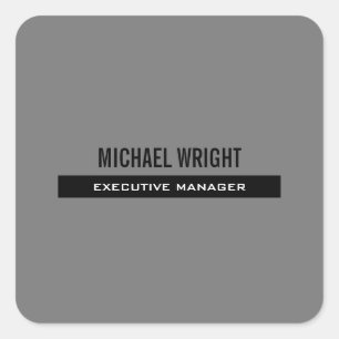 Schwarz Grau Modernes Schlicht Einfaches Minimalis Quadratischer Aufkleber