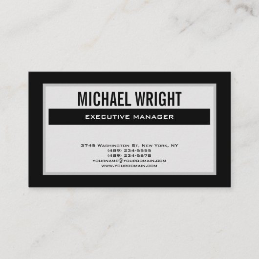 Schwarz Grau Modernes Schlicht Einfaches Minimalis Visitenkarte (Vorderseite)